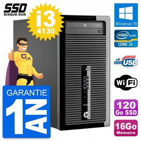 PC Tour HP ProDesk 400 G1 Intel Core i3-4130 RAM 16Go SSD 120Go Windows 10 Wifi