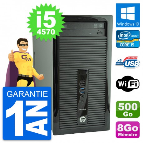 PC Tour HP ProDesk 400 G1 Intel i5-4570 RAM 8Go Disque Dur 500Go Windows 10 Wifi
