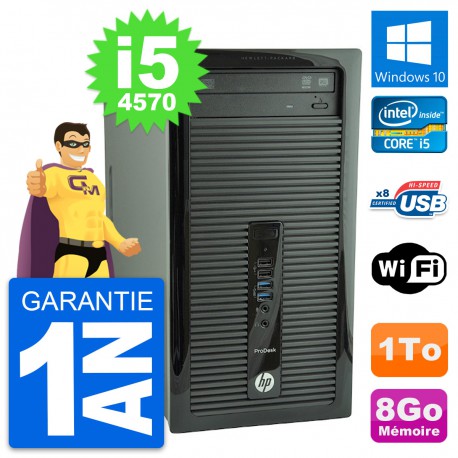 PC Tour HP ProDesk 400 G1 Intel Core i5-4570 RAM 8Go Disque 1To Windows 10 Wifi