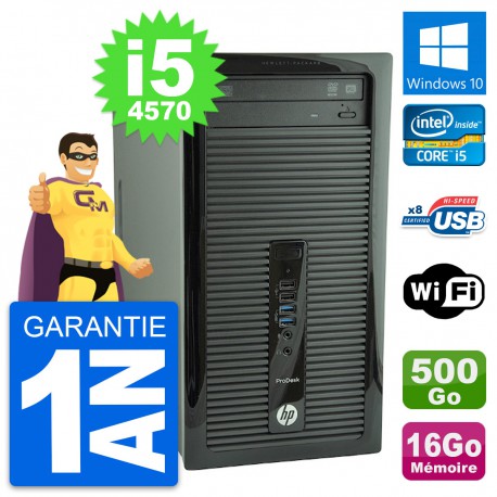 PC Tour HP ProDesk 400 G1 Intel i5-4570 RAM 16Go Disque 500Go Windows 10 Wifi