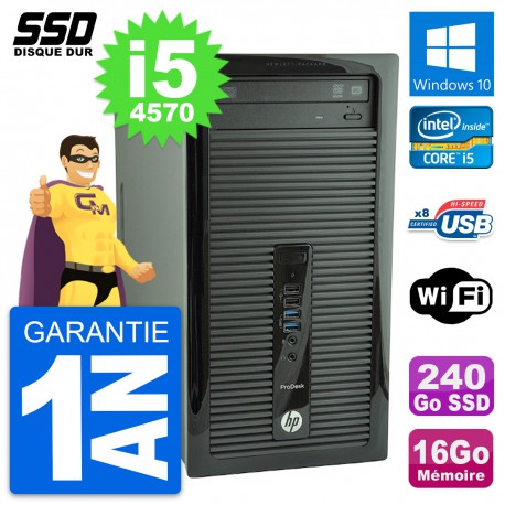PC Tour HP ProDesk 400 G1 Intel Core i5-4570 RAM 16Go SSD 240Go Windows 10 Wifi