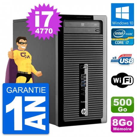 PC Tour HP ProDesk 400 G1 Intel i7-4770 RAM 8Go Disque Dur 500Go Windows 10 Wifi