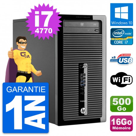 PC Tour HP ProDesk 400 G1 Intel i7-4770 RAM 16Go Disque 500Go Windows 10 Wifi