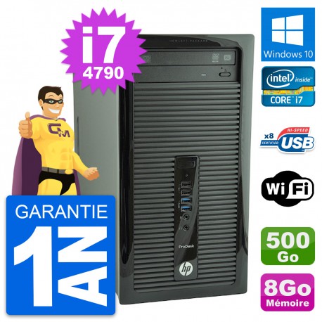 PC Tour HP ProDesk 400 G1 Intel i7-4790 RAM 8Go Disque Dur 500Go Windows 10 Wifi