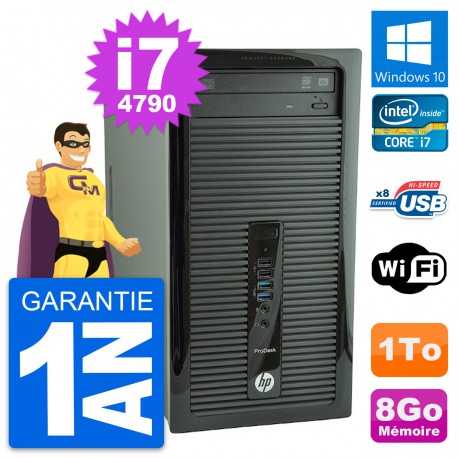PC Tour HP ProDesk 400 G1 Intel Core i7-4790 RAM 8Go Disque 1To Windows 10 Wifi
