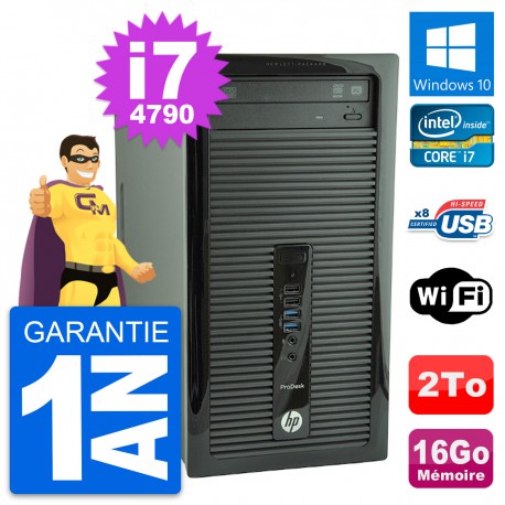 PC Tour HP ProDesk 400 G1 Intel Core i7-4790 RAM 16Go Disque 2To Windows 10 Wifi