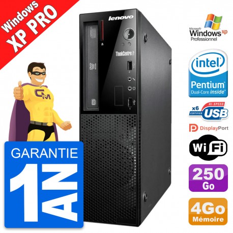 PC Lenovo ThinkCentre E73 SFF Intel G3220 RAM 4Go Disque 250Go Windows XP