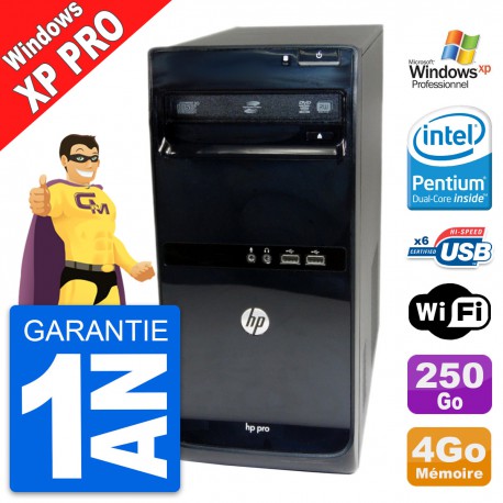 PC Tour HP Pro 3500 MT Intel G620 RAM 4Go Disque Dur 250Go Windows XP Pro