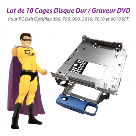 Lot x10 Cages Racks 3,5" Dell 390 790 990 3010 7010 9010 SFF 1B23G3U00 1B23G3V00