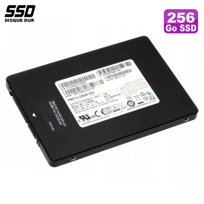 SSD 256Go 2.5 Samsung PM871a MZ-7LN256A MZ7LN256HMJP-000H1 856134-001 SATA  III - MonsieurCyberMan