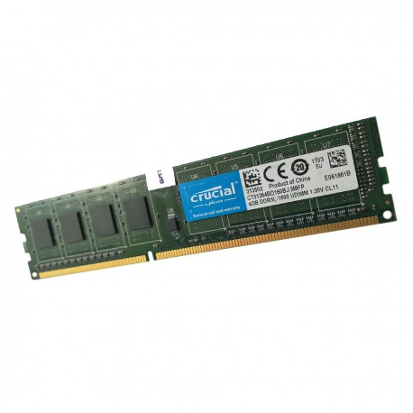 4Go RAM Crucial CT51264BD160BJ.M8FP 240-Pin DDR3 PC3L-12800U 1Rx8 1.35v CL11