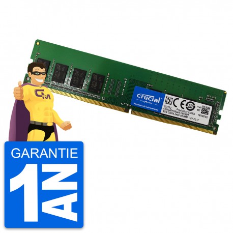 8Go RAM Crucial CT8G4DFS824A DDR4 DIMM PC4-19200U 2400Mhz 1Rx8 1.2v CL17