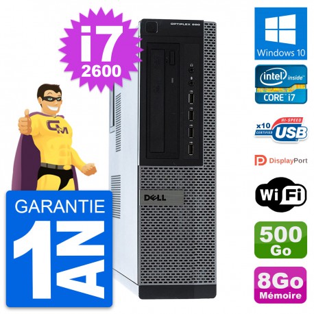 PC Dell OptiPlex 990 DT Intel i7-2600 RAM 8Go Disque Dur 500Go Windows 10 Wifi