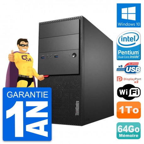 PC Tour Lenovo ThinkCentre M900 Intel G4400 RAM 64Go Disque 1To Windows 10 Wifi