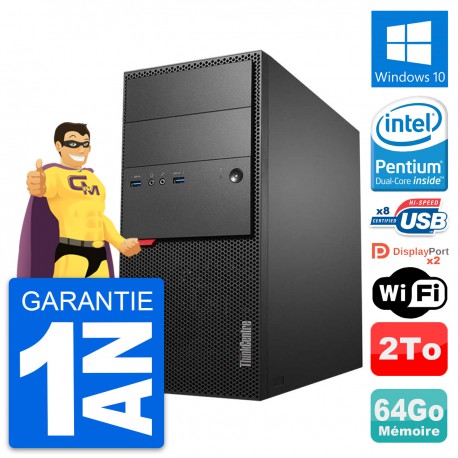 PC Tour Lenovo ThinkCentre M900 Intel G4400 RAM 64Go Disque 2To Windows 10 Wifi