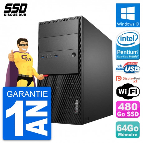 PC Tour Lenovo ThinkCentre M900 Intel G4400 RAM 64Go SSD 480Go Windows 10 Wifi