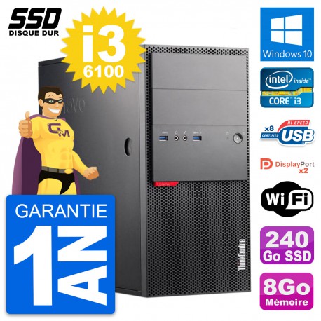 PC Tour Lenovo ThinkCentre M900 Intel i3-6100 RAM 8Go SSD 240Go Windows 10 Wifi