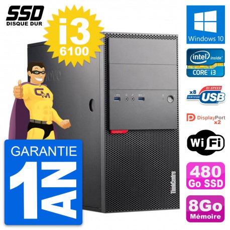 PC Tour Lenovo ThinkCentre M900 Intel i3-6100 RAM 8Go SSD 480Go Windows 10 Wifi