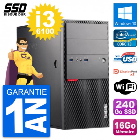 PC Tour Lenovo ThinkCentre M900 Intel i3-6100 RAM 16Go SSD 240Go Windows 10 Wifi