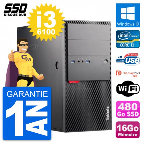 PC Tour Lenovo ThinkCentre M900 Intel i3-6100 RAM 16Go SSD 480Go Windows 10 Wifi