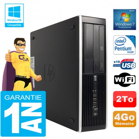 PC HP Compaq 8300 SFF Intel G850 Ram 4Go Disque 2 To Graveur DVD Wifi W7
