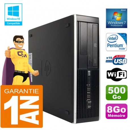 PC HP Compaq 8300 SFF Intel G850 Ram 8Go Disque 500 Go Graveur DVD Wifi W7