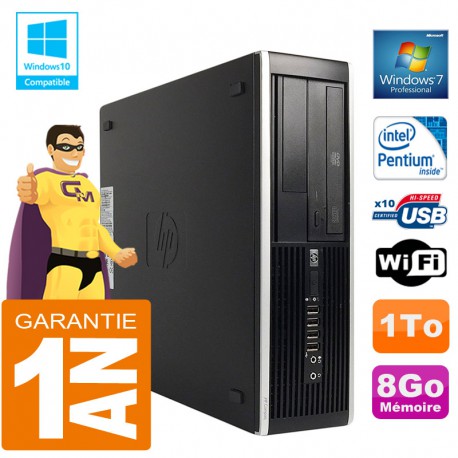 PC HP Compaq 8300 SFF Intel G850 Ram 8Go Disque 1 To Graveur DVD Wifi W7