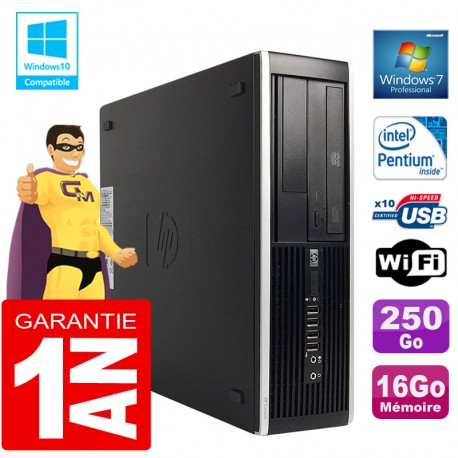 PC HP Compaq 8300 SFF Intel G850 Ram 16Go Disque 250 Go Graveur DVD Wifi W7