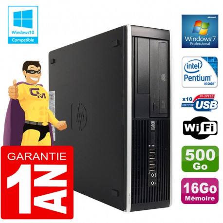 PC HP Compaq 8300 SFF Intel G850 Ram 16Go Disque 500 Go Graveur DVD Wifi W7
