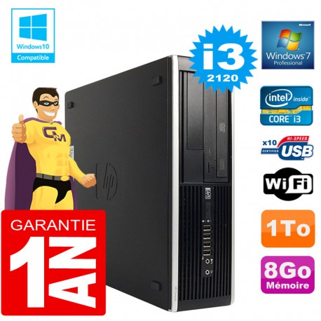 PC HP Compaq 8300 SFF Core I3-2120 Ram 8Go Disque 1 To Graveur DVD Wifi W7