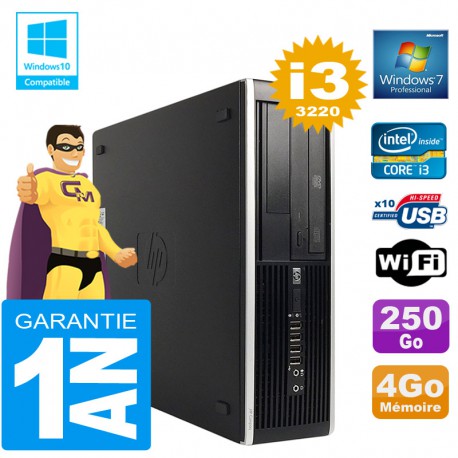 PC HP Compaq 8300 SFF Core I3-3220 Ram 4Go Disque 250 Go Graveur DVD Wifi W7