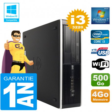 PC HP Compaq 8300 SFF Core I3-3220 Ram 4Go Disque 500 Go Graveur DVD Wifi W7