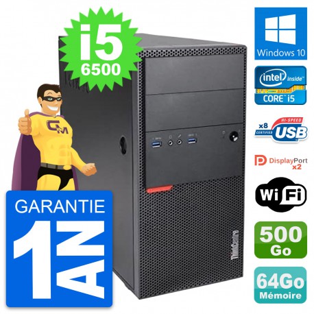 PC Tour Lenovo ThinkCentre M900 i5-6500 RAM 64Go Disque 500Go Windows 10 Wifi