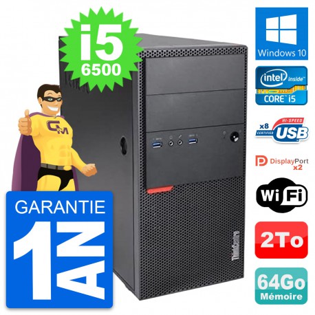 PC Tour Lenovo ThinkCentre M900 Core i5-6500 RAM 64Go Disque 2To Windows 10 Wifi