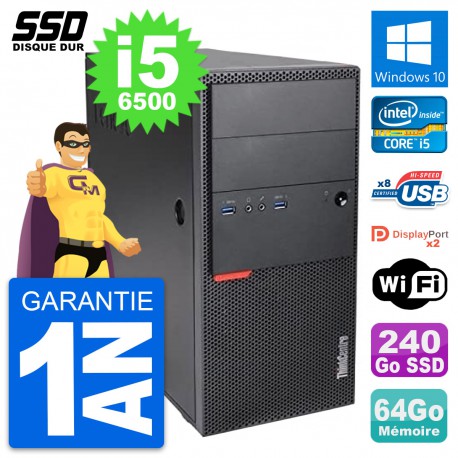 PC Tour Lenovo ThinkCentre M900 Intel i5-6500 RAM 64Go SSD 240Go Windows 10 Wifi