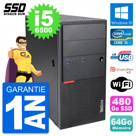 PC Tour Lenovo ThinkCentre M900 Intel i5-6500 RAM 64Go SSD 480Go Windows 10 Wifi