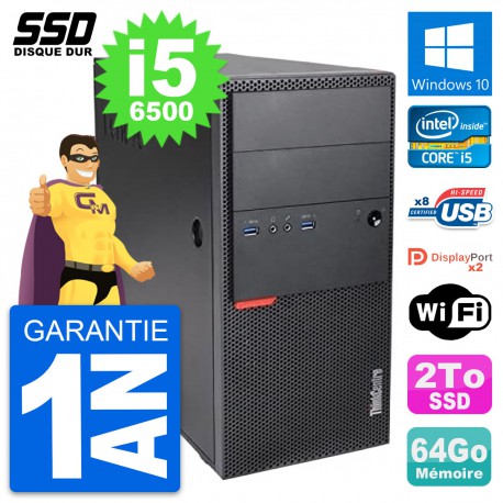 PC Tour Lenovo ThinkCentre M900 Intel i5-6500 RAM 64Go SSD 2To Windows 10 Wifi