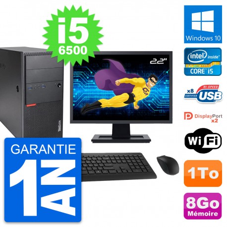 PC Tour Lenovo M900 Ecran 22" Intel i5-6500 RAM 8Go Disque 1To Windows 10 Wifi