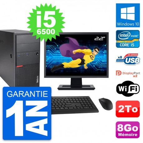 PC Tour Lenovo M900 Ecran 22" Intel i5-6500 RAM 8Go Disque 2To Windows 10 Wifi