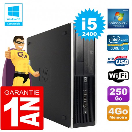PC HP Compaq 8300 SFF Core I5-2400 Ram 4Go Disque 250 Go Graveur DVD Wifi W7
