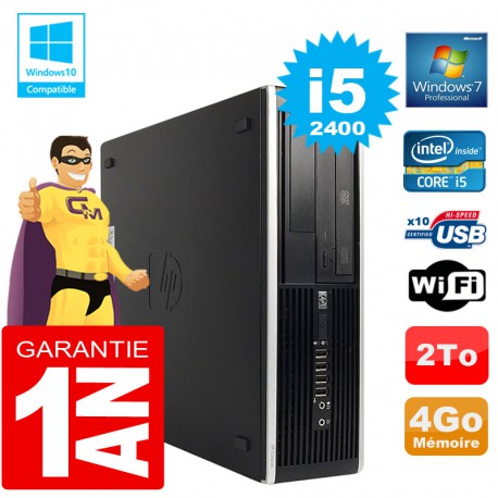 PC HP Compaq 8300 SFF Core I5-2400 Ram 4Go Disque 2 To Graveur DVD Wifi W7