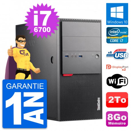 PC Tour Lenovo ThinkCentre M900 Intel i7-6700 RAM 8Go Disque 2To Windows 10 Wifi