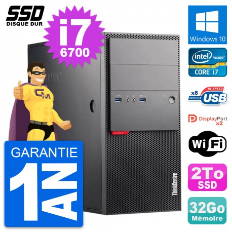 PC Tour Lenovo ThinkCentre M900 Intel i7-6700 RAM 32Go SSD 2To Windows 10 Wifi