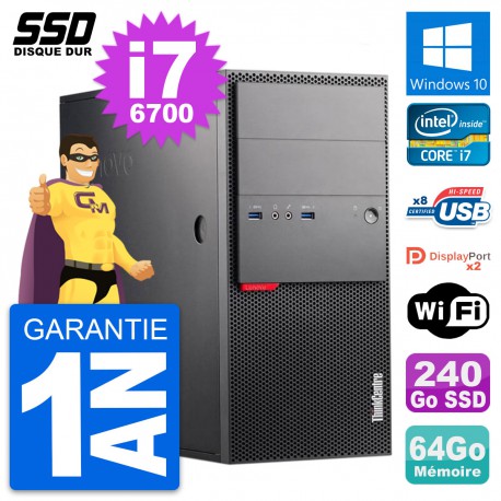 PC Tour Lenovo ThinkCentre M900 Intel i7-6700 RAM 64Go SSD 240Go Windows 10 Wifi