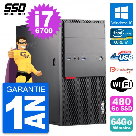 PC Tour Lenovo ThinkCentre M900 Intel i7-6700 RAM 64Go SSD 480Go Windows 10 Wifi