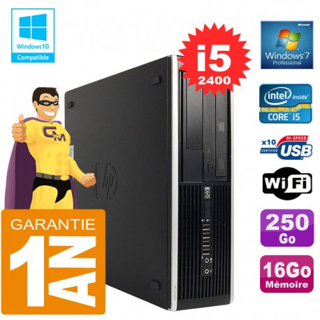 PC HP Compaq 8300 SFF Core I5-2400 Ram 16Go Disque 250 Go Graveur DVD Wifi W7