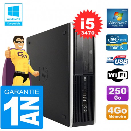 PC HP Compaq 8300 SFF Core I5-3470 Ram 4Go Disque 250 Go Graveur DVD Wifi W7