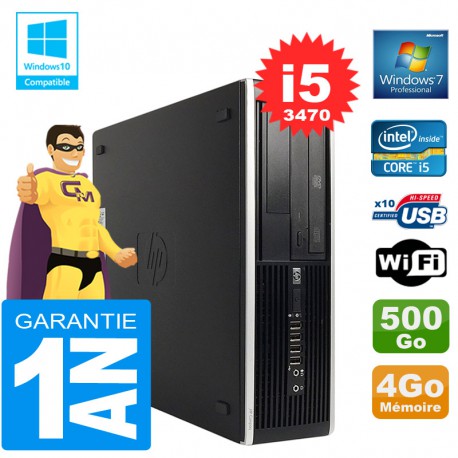 PC HP Compaq 8300 SFF Core I5-3470 Ram 4Go Disque 500 Go Graveur DVD Wifi W7