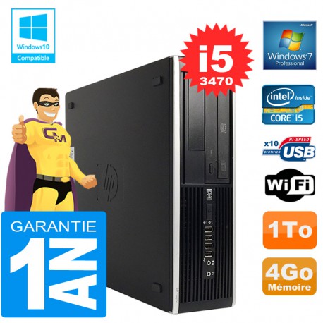 PC HP Compaq 8300 SFF Core I5-3470 Ram 4Go Disque 1 To Graveur DVD Wifi W7