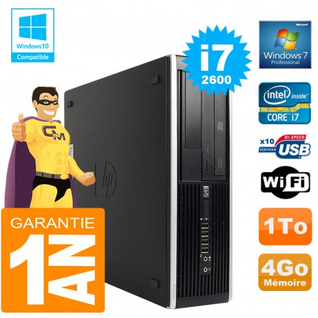 PC HP Compaq 8300 SFF Core I7-2600 Ram 4Go Disque 1 To Graveur DVD Wifi W7